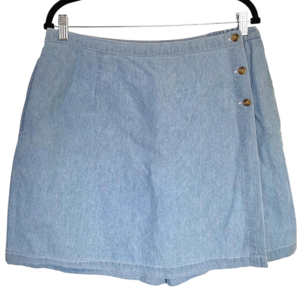 Retro Cabin Creek Blue Cotton Chambray Skort Womens 16